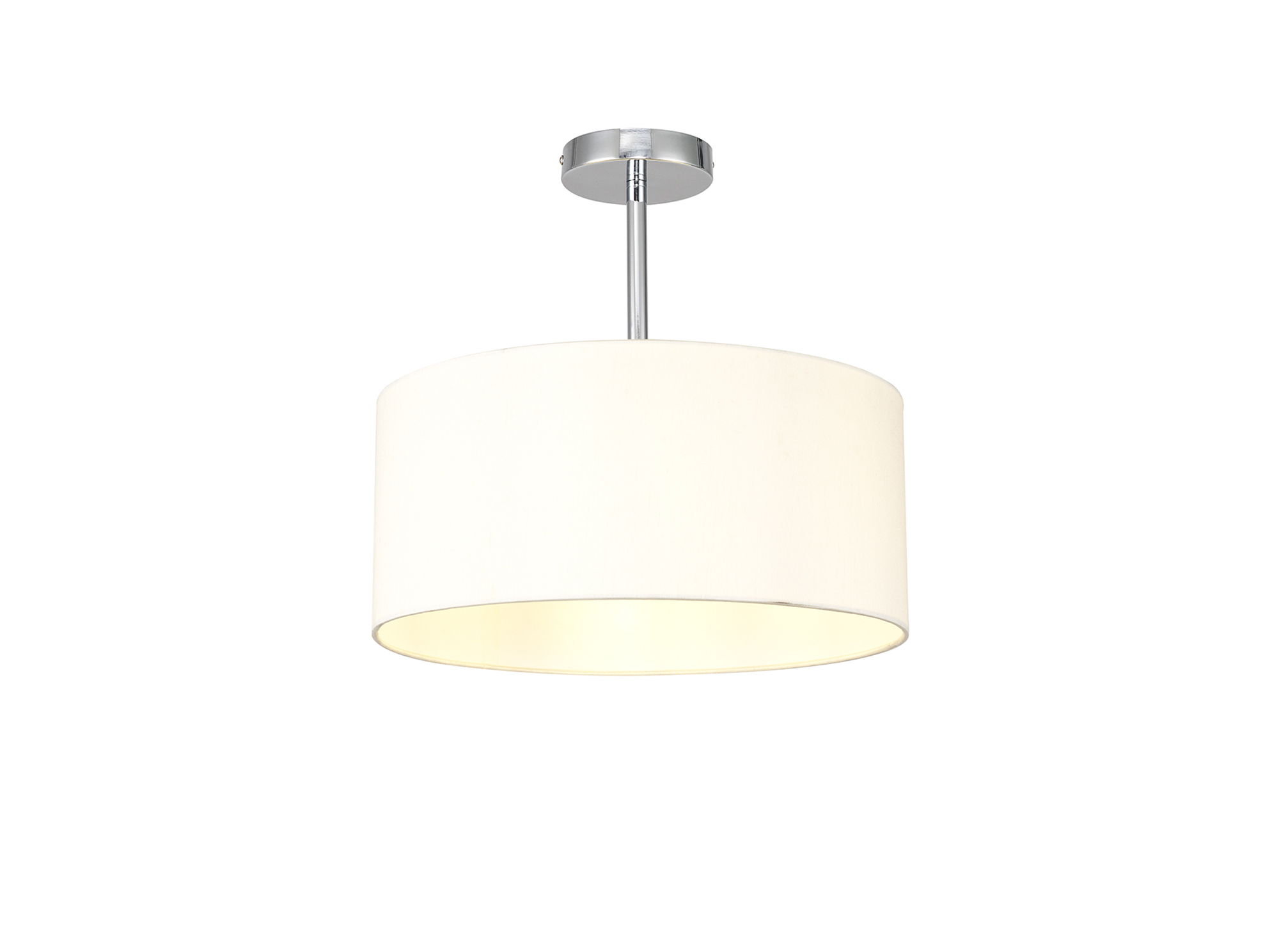 DK0087  Baymont 40cm Semi Flush 1 Light Polished Chrome, Ivory Pearl
